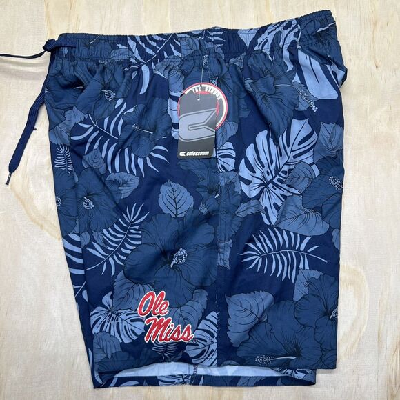 NEW XL Ole Miss Rebels Colosseum The Dude Swim Shorts Mens Blue - Picture 5 of 10